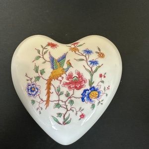Valentine's Day Vintage Hammersley Large Heart Shaped Bone China Trinket Box